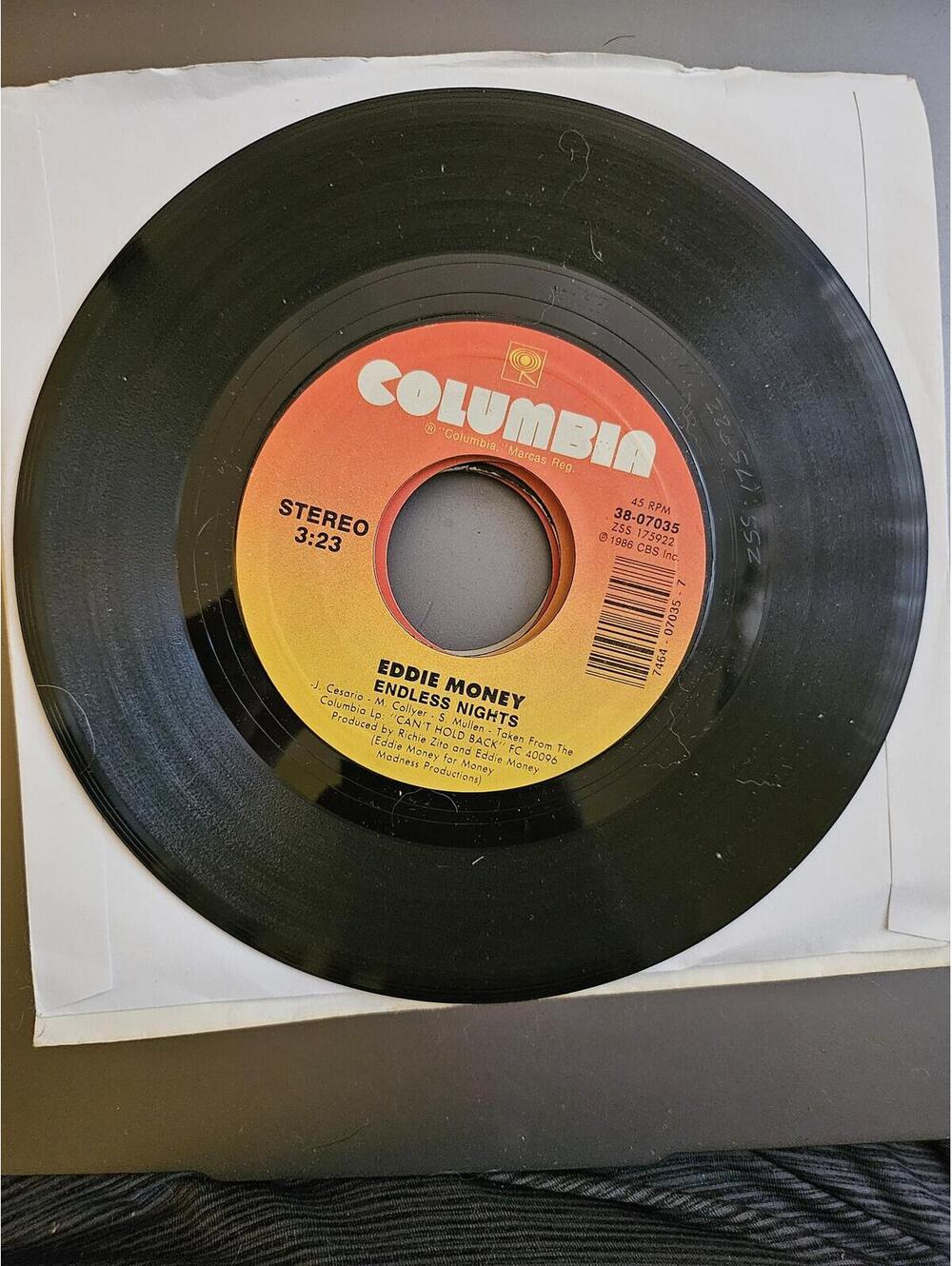 Eddie Money - Endless Nights / Bring On The Rain - vinyl 45 record